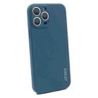 For iPhone 13 Pro Hat-Prince ENKAY Liquid Silicone Shockproof Protective Case Cover (Dark Blue) - 1