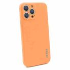 For iPhone 13 Pro Hat-Prince ENKAY Liquid Silicone Shockproof Protective Case Cover (Orange) - 1