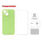 For iPhone 13 ENKAY Liquid Silicone Shockproof Case with 9H Tempered Glass Film(Light Green) - 7