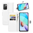 For Xiaomi Redmi 10 Litchi Texture Horizontal Flip Protective Case with Holder & Card Slots & Wallet(White) - 1