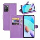 For Xiaomi Redmi 10 Litchi Texture Horizontal Flip Protective Case with Holder & Card Slots & Wallet(Purple) - 1