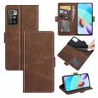 For Xiaomi Redmi 10 Dual-side Magnetic Buckle Horizontal Flip Leather Case with Holder & Card Slots & Wallet(Brown) - 1