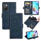 For Xiaomi Redmi 10 Dual-side Magnetic Buckle Horizontal Flip Leather Case with Holder & Card Slots & Wallet(Dark Blue) - 1