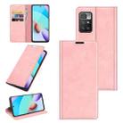 For Xiaomi Redmi 10 Retro-skin Business Magnetic Suction Leather Case with Holder & Card Slots & Wallet(Pink) - 1