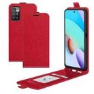 For Xiaomi Redmi 10 R64 Texture Single Vertical Flip Leather Protective Case with Card Slots & Photo Frame(Red) - 1