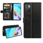 For Xiaomi Redmi 10 R64 Texture Single Horizontal Flip Protective Case with Holder & Card Slots & Wallet& Photo Frame(Black) - 1