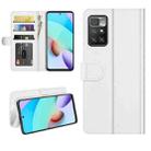 For Xiaomi Redmi 10 R64 Texture Single Horizontal Flip Protective Case with Holder & Card Slots & Wallet& Photo Frame(White) - 1