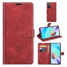 Retro Calf Pattern Buckle Horizontal Flip Leather Case with Holder & Card Slots & Wallet For Xiaomi Redmi 10(Red) - 1