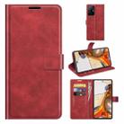 Retro Calf Pattern Buckle Horizontal Flip Leather Case with Holder & Card Slots & Wallet For Xiaomi Mi 11T(Red) - 1