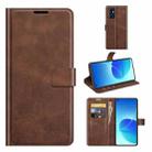 For OPPO Reno6 4G Retro Calf Pattern Buckle Horizontal Flip Leather Case with Holder & Card Slots & Wallet(Dark Brown) - 1