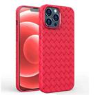 For iPhone 13 Pro Max Full Coverage Woven Shockproof TPU Case (Red) - 1