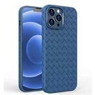For iPhone 13 Pro Max Full Coverage Woven Shockproof TPU Case (Blue) - 1
