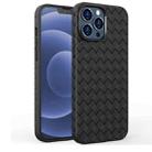 For iPhone 13 Full Coverage Woven Shockproof TPU Case(Black) - 1