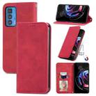 For Motorola Edge 20 Pro Retro Skin Feel Business Magnetic Horizontal Flip Leather Case With Holder & Card Slots & Wallet & Photo Frame(Red) - 1