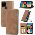 For Google Pixel 5a 5G Retro Skin Feel Business Magnetic Horizontal Flip Leather Case with Holder & Card Slots & Wallet & Photo Frame(Brown) - 1