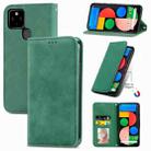 For Google Pixel 5a 5G Retro Skin Feel Business Magnetic Horizontal Flip Leather Case with Holder & Card Slots & Wallet & Photo Frame(Green) - 1