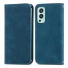 For OnePlus Nord 2 Retro Skin Feel Business Magnetic Horizontal Flip Leather Case with Holder & Card Slots & Wallet & Photo Frame(Blue) - 2