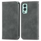 For OnePlus Nord 2 Retro Skin Feel Business Magnetic Horizontal Flip Leather Case with Holder & Card Slots & Wallet & Photo Frame(Gray) - 2