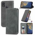 For ZTE A51 Retro Skin Feel Business Magnetic Horizontal Flip Leather Case with Holder & Card Slots & Wallet & Photo Frame(Gray) - 1