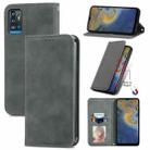 For ZTE A71 Retro Skin Feel Business Magnetic Horizontal Flip Leather Case with Holder & Card Slots & Wallet & Photo Frame(Gray) - 1