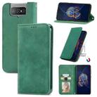 For Asus Zenfone 8 Flip Retro Skin Feel Business Magnetic Horizontal Flip Leather Case with Holder & Card Slots & Wallet & Photo Frame(Green) - 1