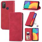 For Alcatel 1S 2021 Retro Skin Feel Business Magnetic Horizontal Flip Leather Case with Holder & Card Slots & Wallet & Photo Frame(Red) - 1