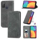 For Alcatel 1S 2021 Retro Skin Feel Business Magnetic Horizontal Flip Leather Case with Holder & Card Slots & Wallet & Photo Frame(Gray) - 1