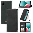 For Wiko Y61 Retro Skin Feel Business Magnetic Horizontal Flip Leather Case with Holder & Card Slots & Wallet & Photo Frame(Black) - 1