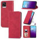 For vivo V20 2021 Retro Skin Feel Business Magnetic Horizontal Flip Leather Case with Holder & Card Slots & Wallet & Photo Frame(Red) - 1