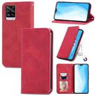 For vivo S7 Retro Skin Feel Business Magnetic Horizontal Flip Leather Case with Holder & Card Slots & Wallet & Photo Frame(Red) - 1