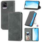 For vivo S7 Retro Skin Feel Business Magnetic Horizontal Flip Leather Case with Holder & Card Slots & Wallet & Photo Frame(Gray) - 1