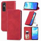 For vivo S7 E Retro Skin Feel Business Magnetic Horizontal Flip Leather Case with Holder & Card Slots & Wallet & Photo Frame(Red) - 1