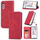 For LG Velvet 2 Pro Retro Skin Feel Business Magnetic Horizontal Flip Leather Case with Holder & Card Slots & Wallet & Photo Frame(Red) - 1