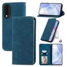 For Huawei nova 8 SE Youth Retro Skin Feel Business Magnetic Horizontal Flip Leather Case with Holder & Card Slots & Wallet & Photo Frame(Blue) - 1