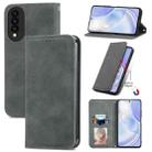 For Huawei nova 8 SE Youth Retro Skin Feel Business Magnetic Horizontal Flip Leather Case with Holder & Card Slots & Wallet & Photo Frame(Gray) - 1