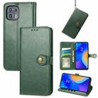 For Motorola Edge 20 Lite Solid Color Leather Buckle Phone Case with Lanyard & Photo Frame & Card Slot & Wallet & Stand Function(Green) - 1