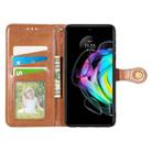 For Motorola Edge 20 Solid Color Leather Buckle Phone Case with Lanyard & Photo Frame & Card Slot & Wallet & Stand Function(Brwon) - 3