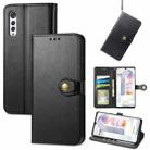 For LG Velvet 2 Pro Solid Color Leather Buckle Phone Case with Lanyard & Photo Frame & Card Slot & Wallet & Stand Function(Black) - 1