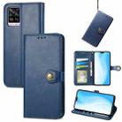 For vivo S7 Solid Color Leather Buckle Phone Case (Blue) - 1