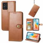 For vivo S10 / S10 Pro Solid Color Leather Buckle Phone Case  (Brwon) - 1