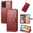 For vivo S10 / S10 Pro Solid Color Leather Buckle Phone Case  (Red) - 1