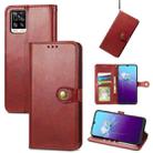 For vivo V20 2021 Solid Color Leather Buckle Phone Case (Red) - 1