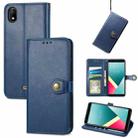 For Wiko Y61 Solid Color Leather Buckle Phone Case with Lanyard & Photo Frame & Card Slot & Wallet & Stand Function(Blue) - 1