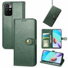 For Xiaomi Redmi 10 Solid Color Leather Buckle Phone Case with Lanyard & Photo Frame & Card Slot & Wallet & Stand Function(Green) - 1