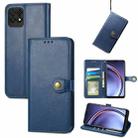 For Huawei Maimang 10 SE Solid Color Leather Buckle Phone Case with Lanyard & Photo Frame & Card Slot & Wallet & Stand Function(Blue) - 1