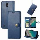 For Nokia C01 Plus Solid Color Leather Buckle Phone Case with Lanyard & Photo Frame & Card Slot & Wallet & Stand Function(Blue) - 1