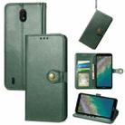 For Nokia C01 Plus Solid Color Leather Buckle Phone Case with Lanyard & Photo Frame & Card Slot & Wallet & Stand Function(Green) - 1