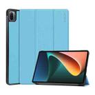 For Xiaomi Mi Pad 5 / 5 Pro ENKAY Custer Texture Horizontal Flip PU+PC Leather Case with Three-folding Holder & Sleep / Wake-up Function(Light Blue) - 1