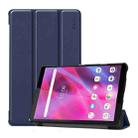 For Lenovo Tab M8 1/2/3 ENKAY Custer Texture Horizontal Flip PU+PC Leather Case with Three-folding Holder(Dark Blue) - 1