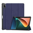 For Xiaomi Mi Pad 5 / 5 Pro ENKAY Custer Texture Horizontal Flip PU+TPU Leather Case with Three-folding Holder & Sleep / Wake-up Function & Pen Holder(Dark Blue) - 1